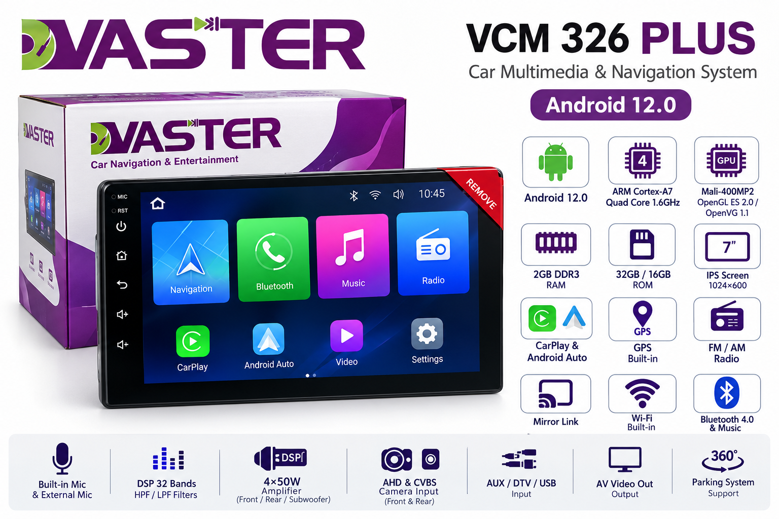 انیتور اندرویدی 9 اینچ 2-32 VASTER