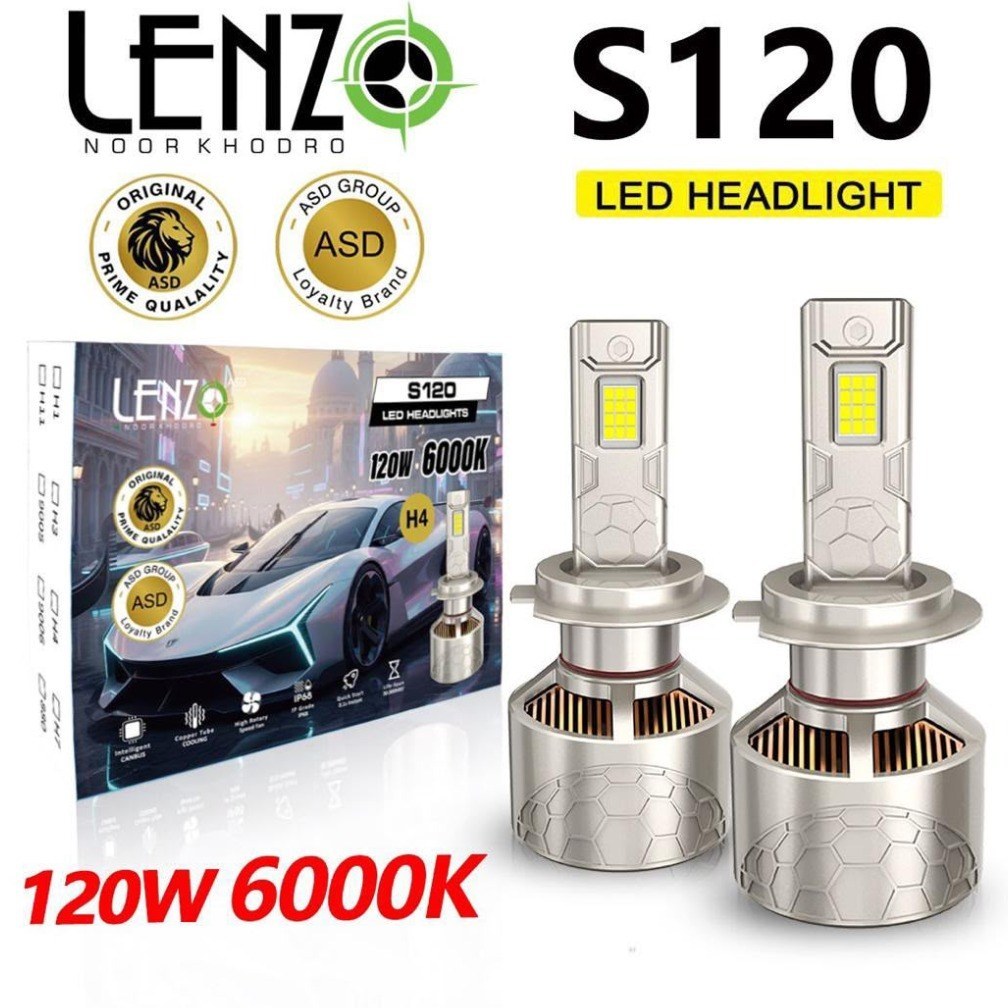 لامپ LED خودرو لنزو مدل S120 پایه H11 توان 120 وات