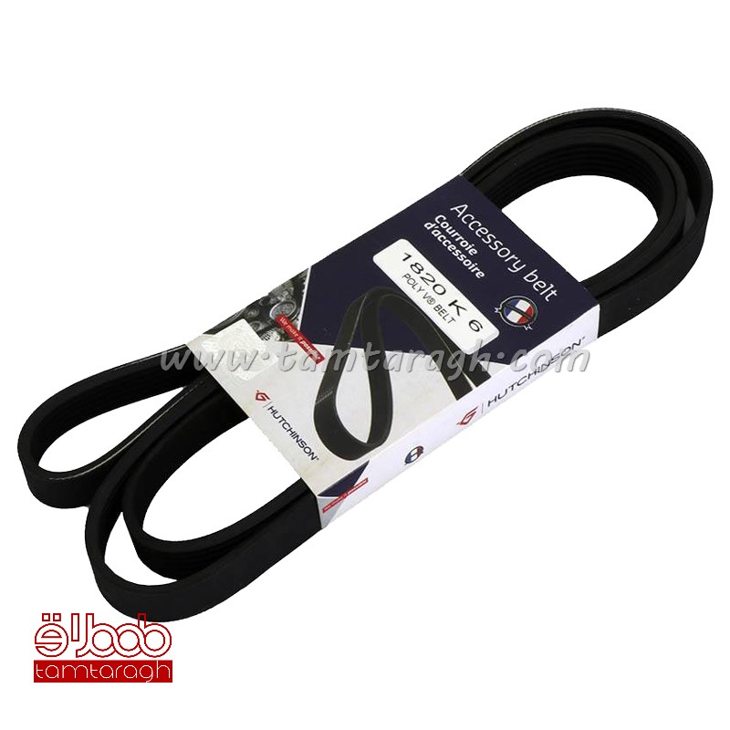 تسمه دینام و کولر و هیدرولیک تندر 90، ساندرو و مگان 1600 - برند هاچینسون HUTCHINSON مدل HUT-6PK1820 