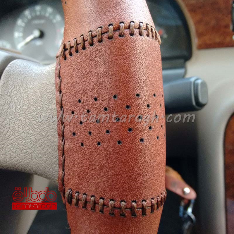 دور فرمان چرم طبیعی (چرم گاوی) طرح سوزنی