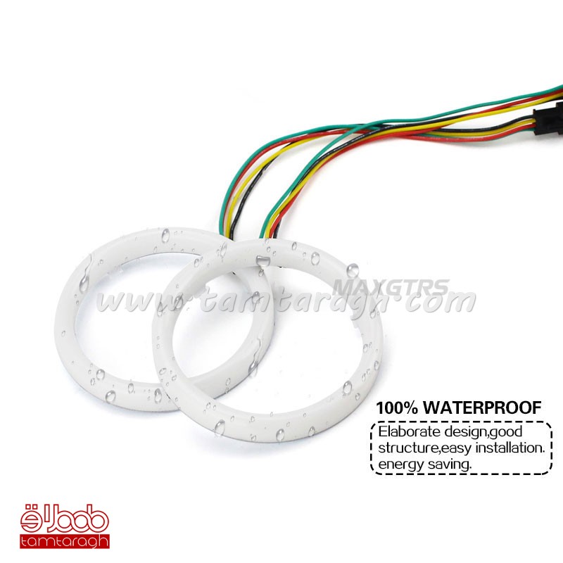 دی لایت حلقه ای داخل کاسه چراغ RGB با ریموت کنترل در سایزهای 80-90-100-110-120 میلی متر (RGB Angel eyes)