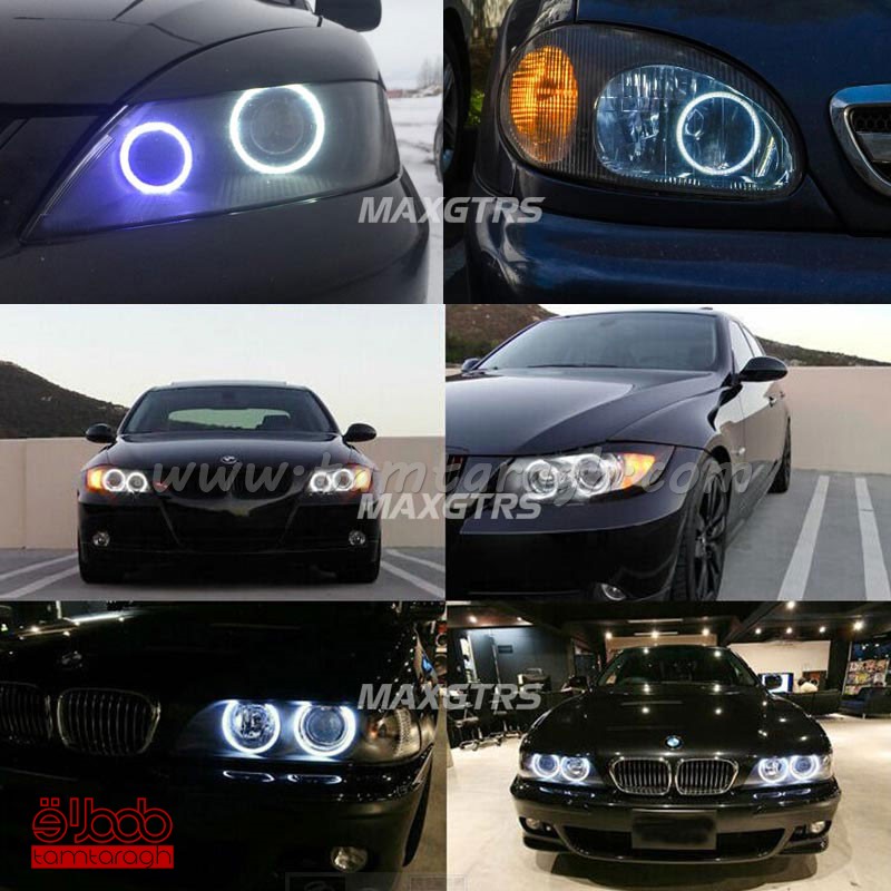 دی لایت حلقه ای داخل کاسه چراغ RGB با ریموت کنترل در سایزهای 80-90-100-110-120 میلی متر (RGB Angel eyes)