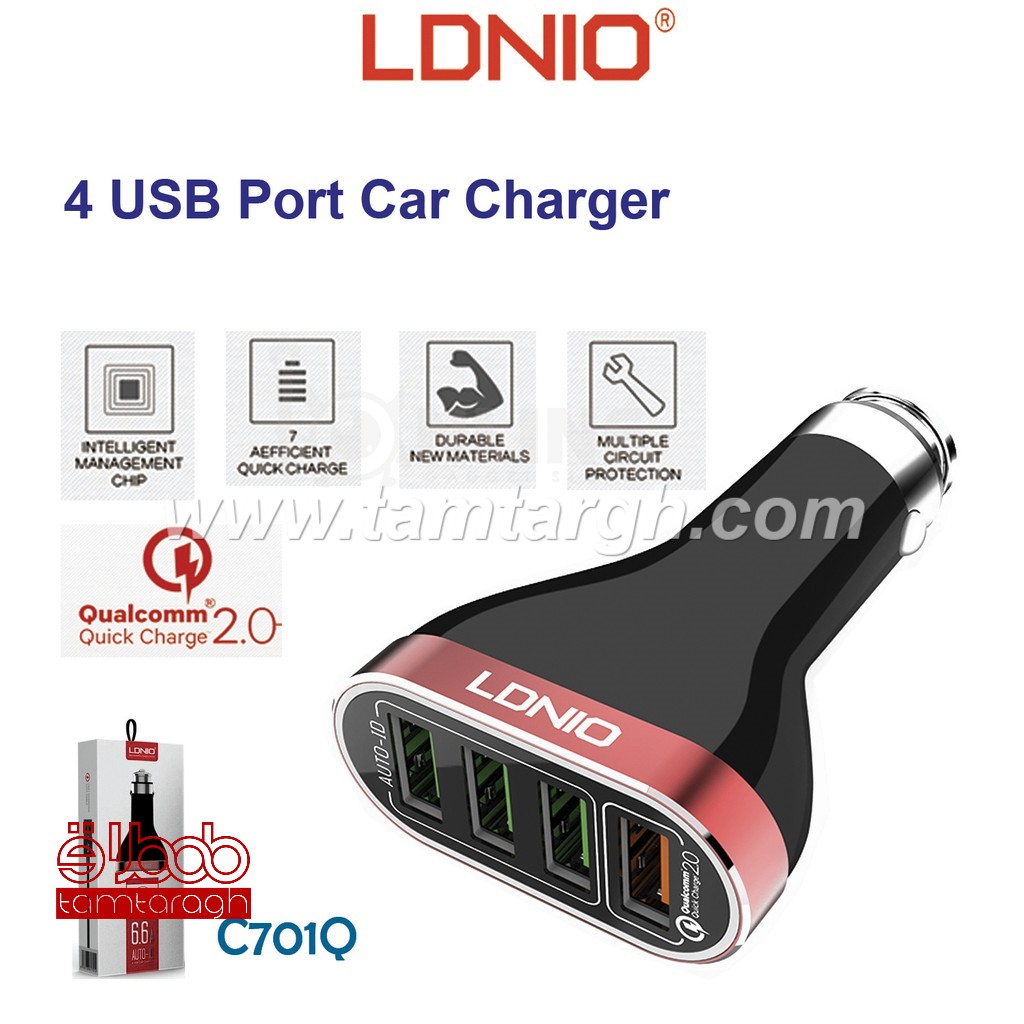 شارژر فندکی الدینیو مدل LDNIO C701q