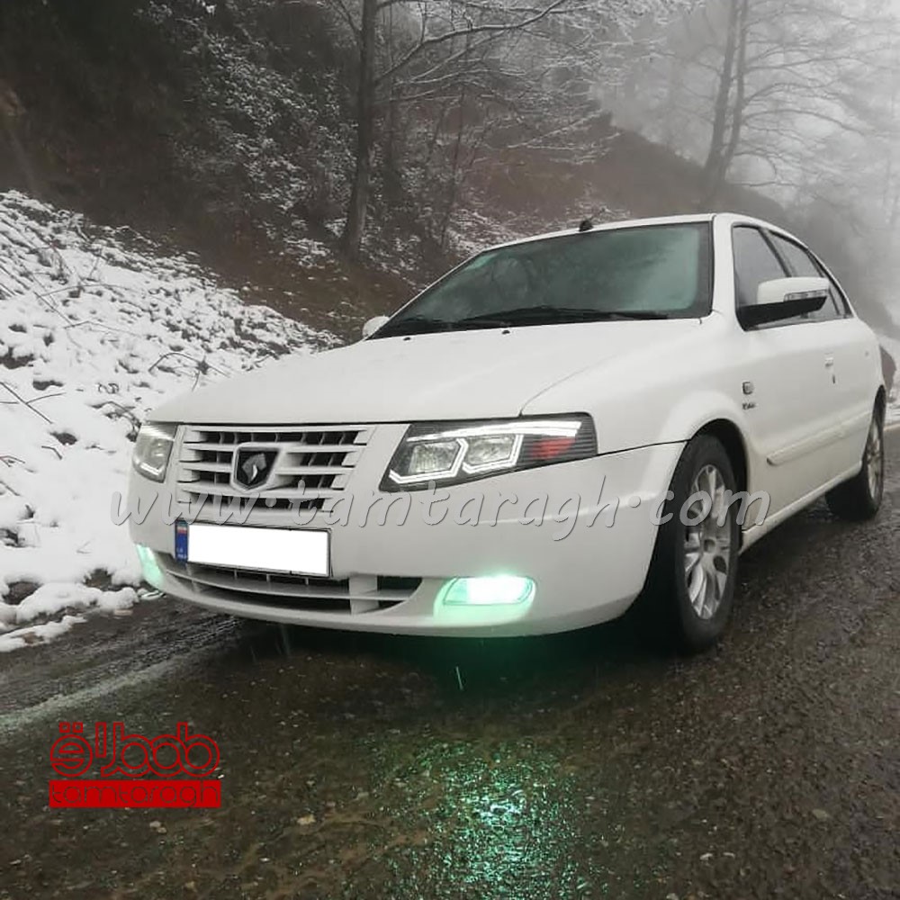 چراغ اسپرت جلو (بلوری) سمند سورن هگزا ابرو سفید (آماده سازی و ارسال 2 تا 5 روز کاری)