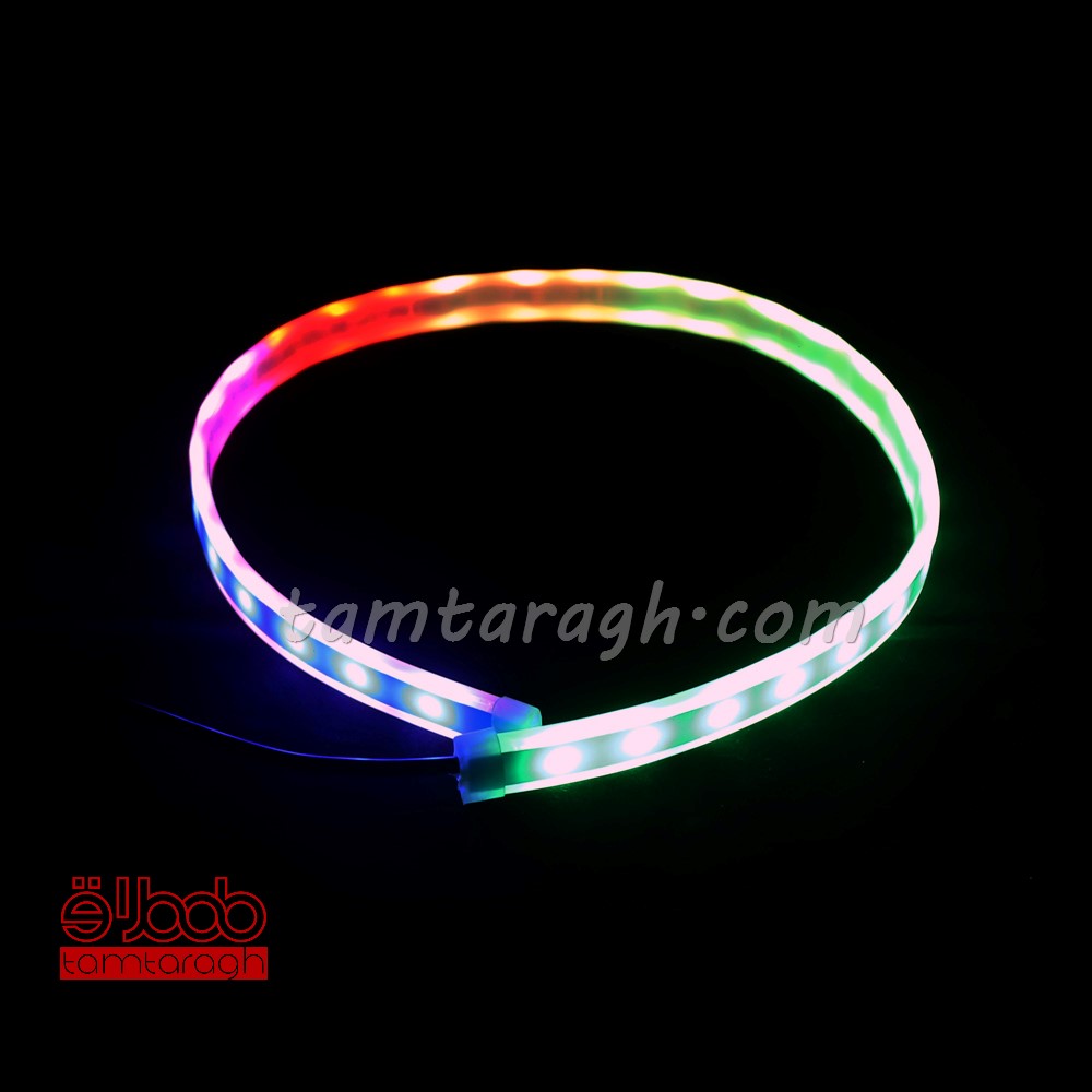 دی لایت فلکسیبل هفت رنگ-RGB متحرک (رانینگ) ریموت دار روی کاسه چراغ سایز 45 سانتیمتر