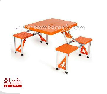 میز و صندلی پلاستیکی تاشو سفری چهار نفره
