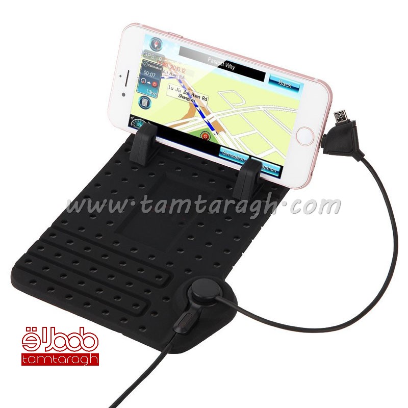 نگهدارنده موبایل سیلیکونی ژله ای دارای شارژر آیفون و اندروید