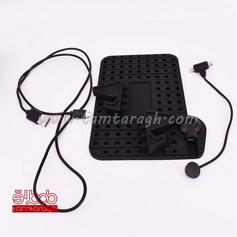 نگهدارنده موبایل سیلیکونی ژله ای دارای شارژر آیفون و اندروید