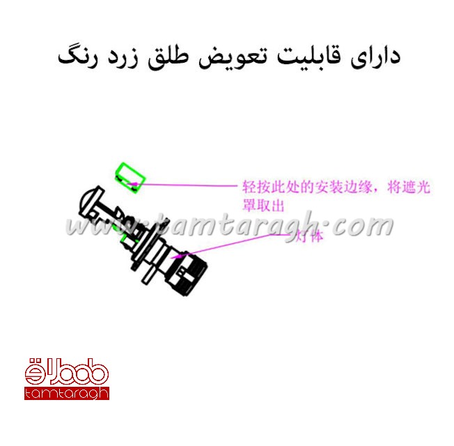 هدلایت لنزدار Q470 زیمر چهار کاره پایه H7 و H4