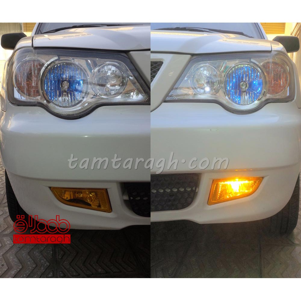 پرژکتور لامپی پراید 132/111 دارای دو رنگ سفید و زرد