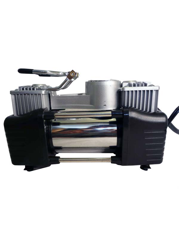 پمپ باد برقی دو پیستونه فلزی با لوازم پنچری