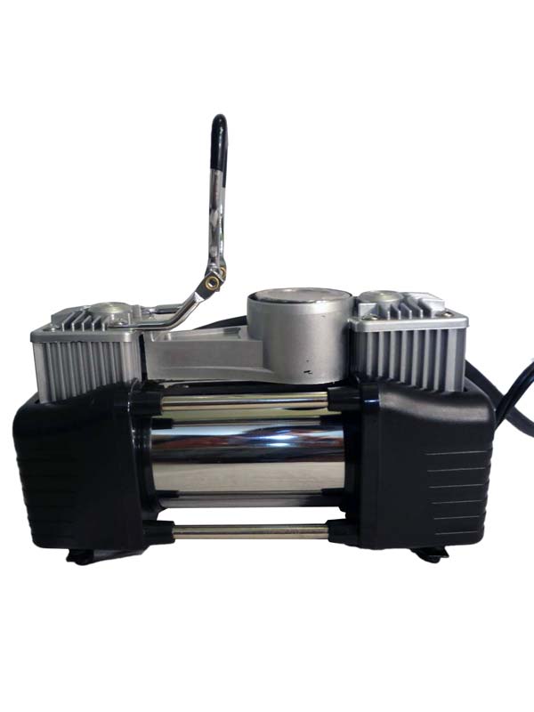 پمپ باد برقی دو پیستونه فلزی با لوازم پنچری