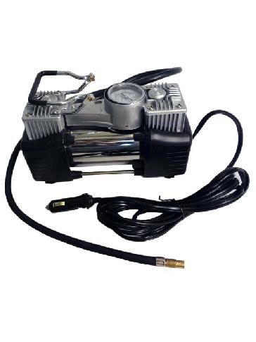 پمپ باد برقی دو پیستونه فلزی با لوازم پنچری