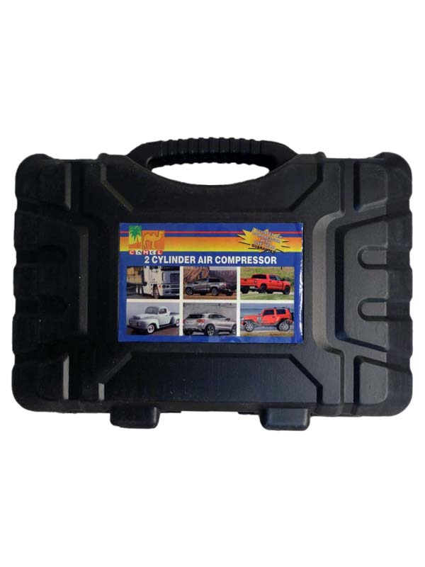 پمپ باد برقی دو پیستونه فلزی با لوازم پنچری