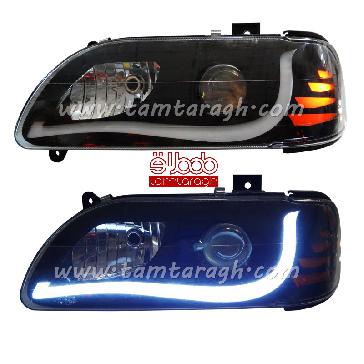 چراغ اسپرت جلو (بلوری) پراید طرح 1 پلکسی لنزدار