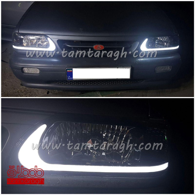 چراغ اسپرت جلو (بلوری) پراید 121 طرح نئون (آماده سازی و ارسال 2 تا 5 روز کاری)