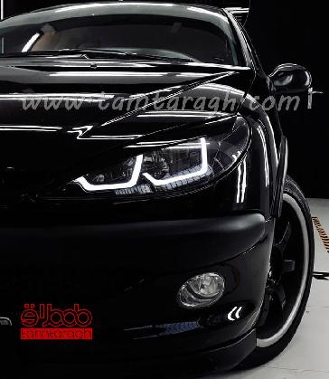 چراغ اسپرت جلو (بلوری) پژو 206 طرح BMW i8