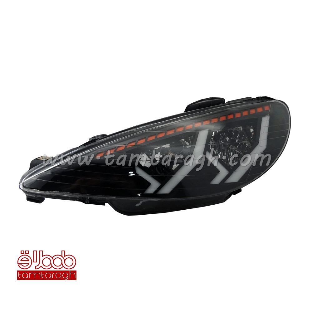 چراغ اسپرت جلو پژو 206 طرح لامبورگینی برند NGco (آماده سازی و ارسال 2 تا 5 روز کاری)