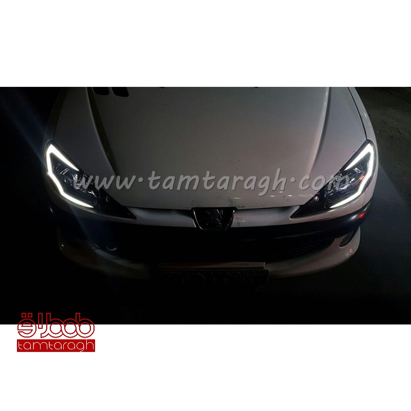 چراغ اسپرت جلو (بلوری) پژو 206 نیو کادنزا مدل 1 (آماده سازی و ارسال 2 تا 5 روز کاری)