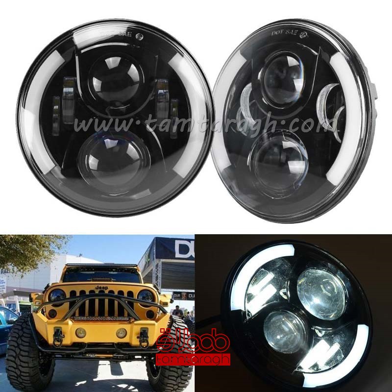 چراغ بلوری گرد 7 اینچ (48 وات) مناسب خودروهای آفرود