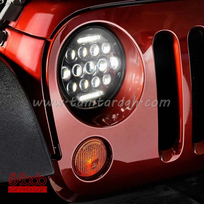 چراغ بلوری گرد 7 اینچ (75 وات) مناسب خودروهای آفرود