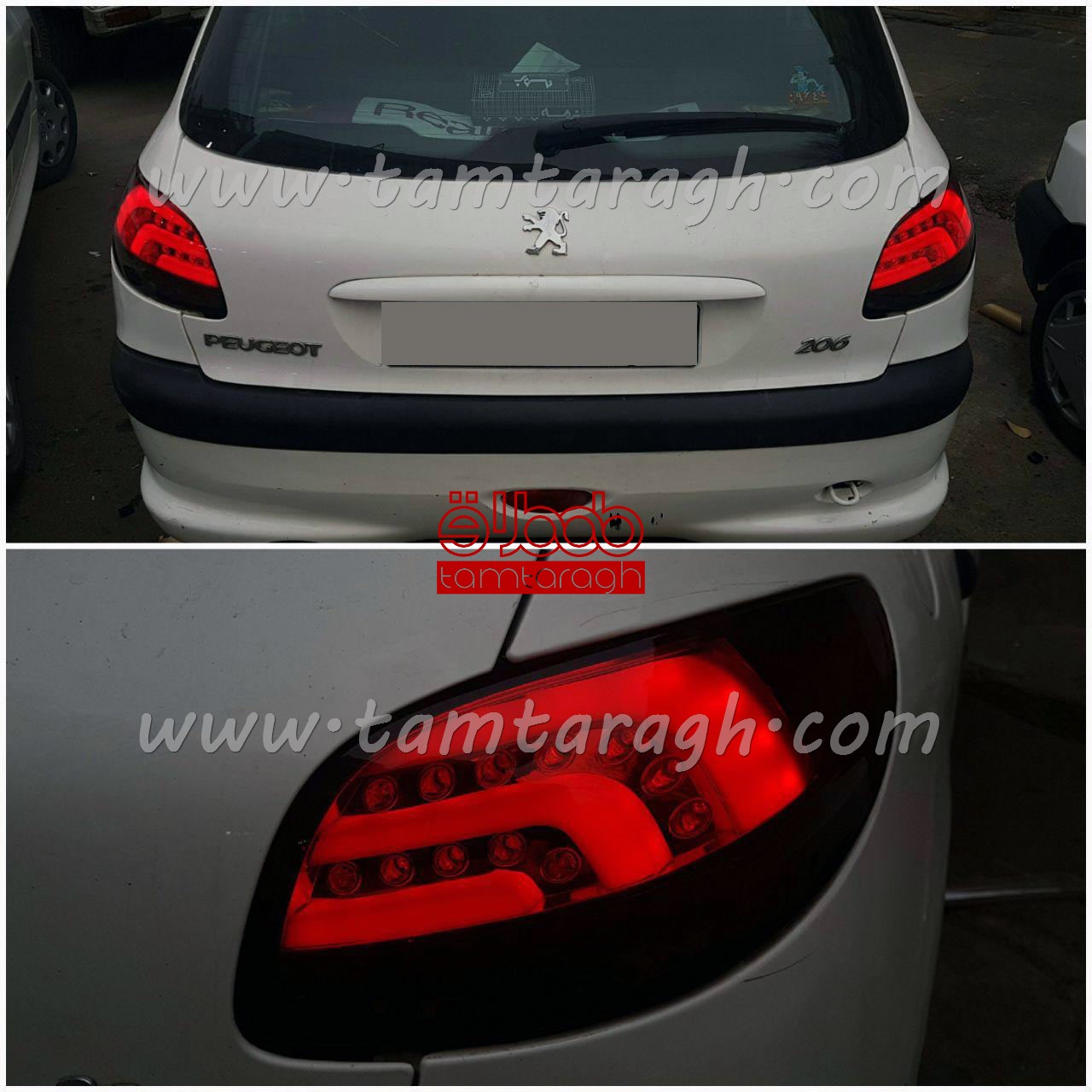 چراغ خطر اسپرت پژو 206 طرح فلت