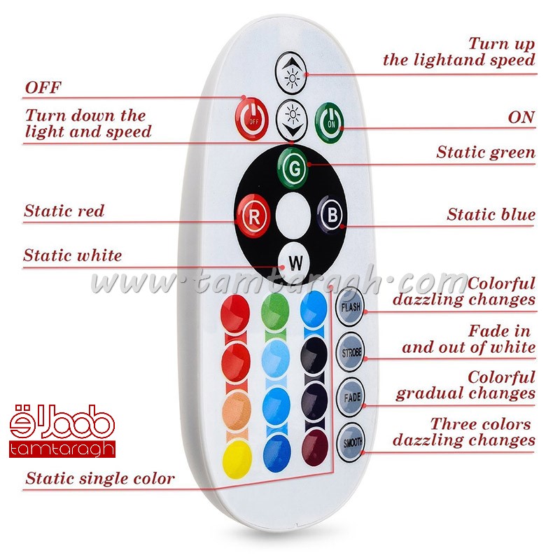 چراغ سکن ریموت دار هفت رنگ RGB