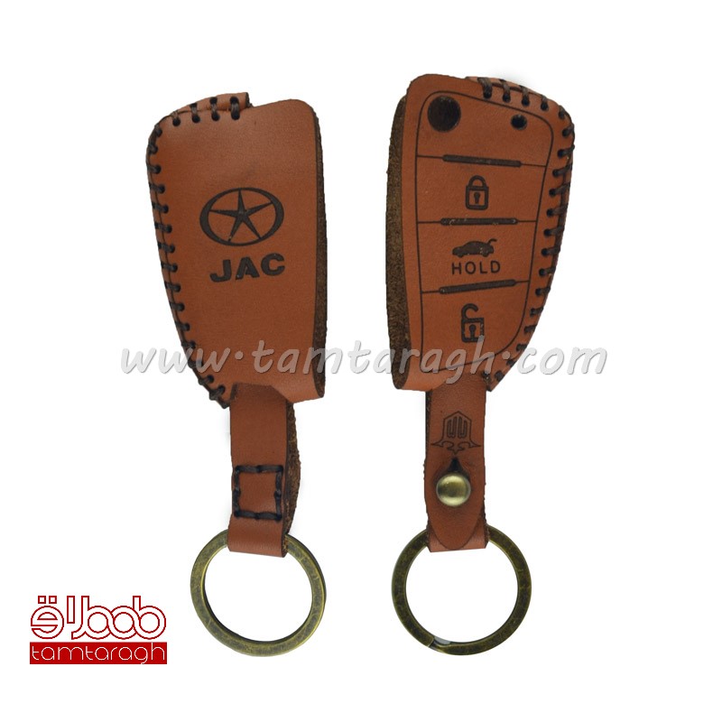 کاور چرم ریموت جک 3 دکمه (کلید دار)