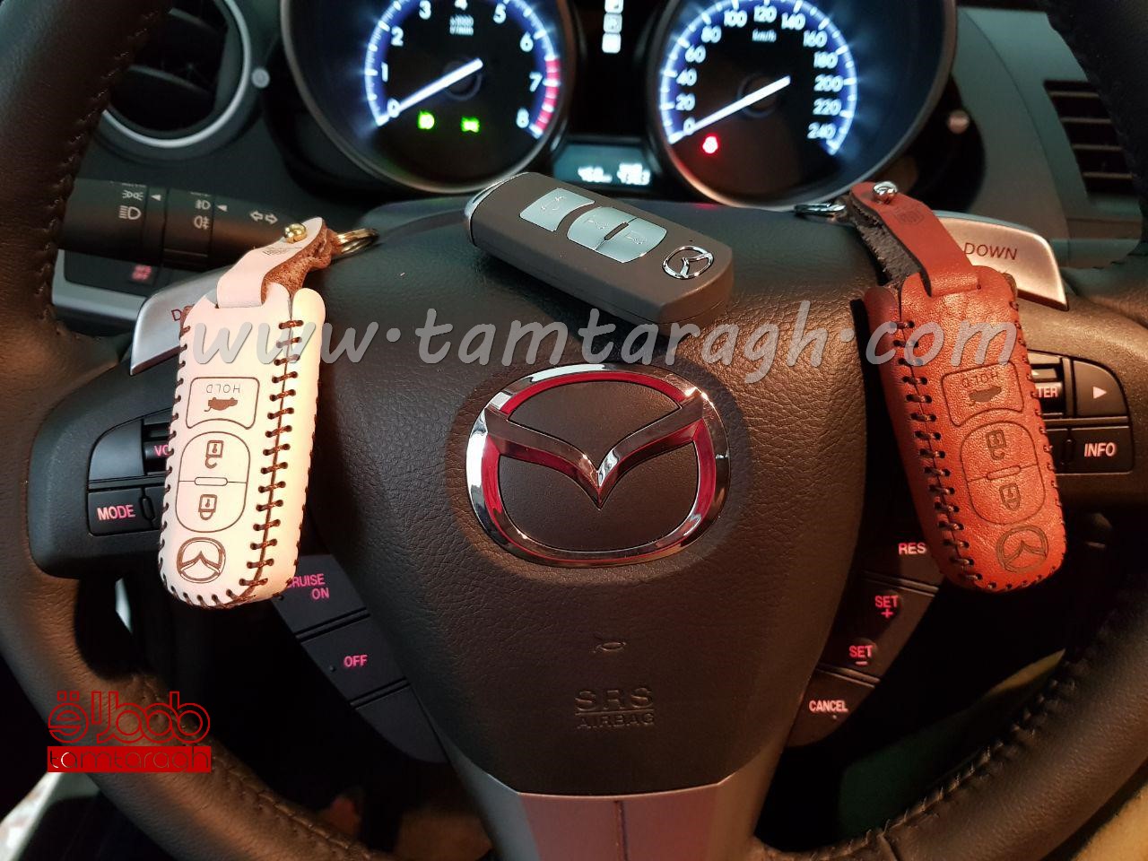 کاور چرم ریموت مزدا3 و مزدا6 (سه دکمه)