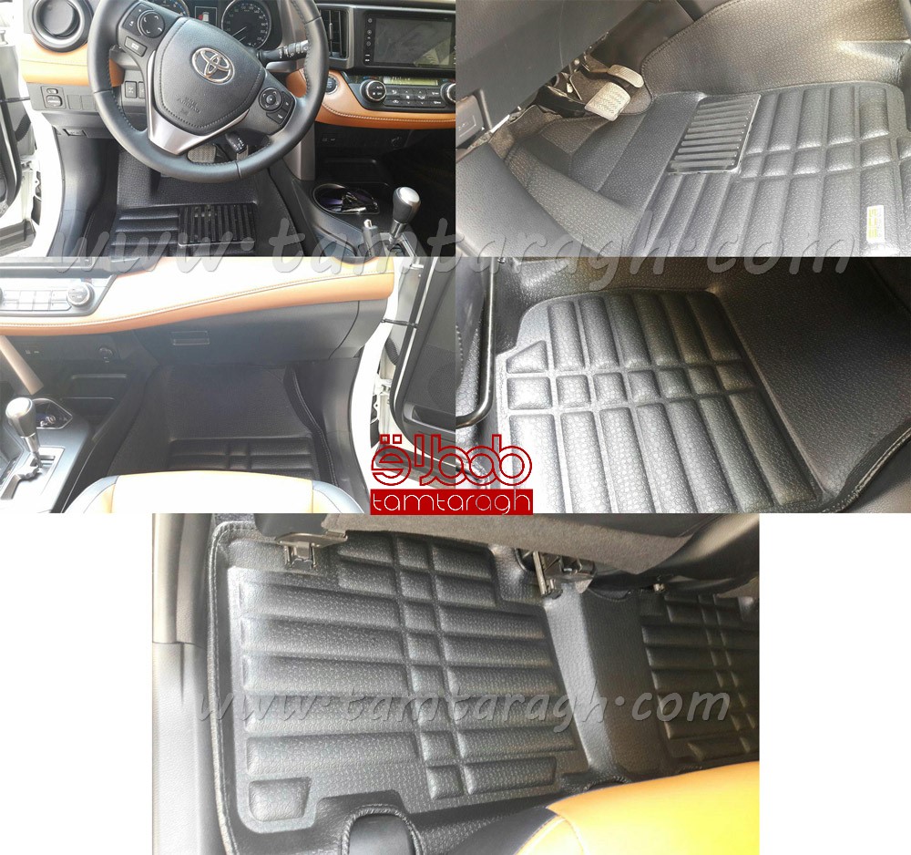 کفپوش سه بعدی فابریکی تویوتا راوفور - چرم پوست ماری