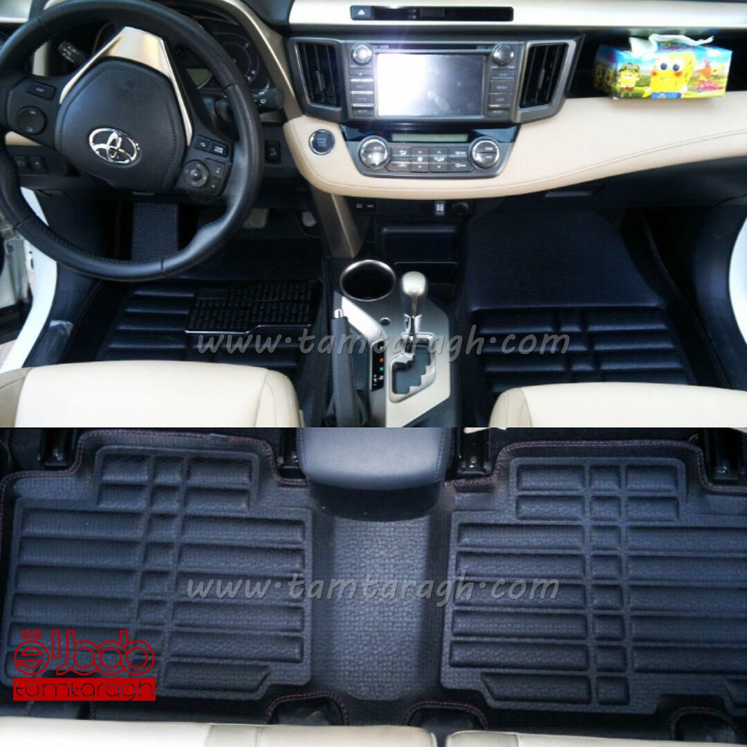 کفپوش سه بعدی فابریکی تویوتا راوفور - چرم پوست ماری