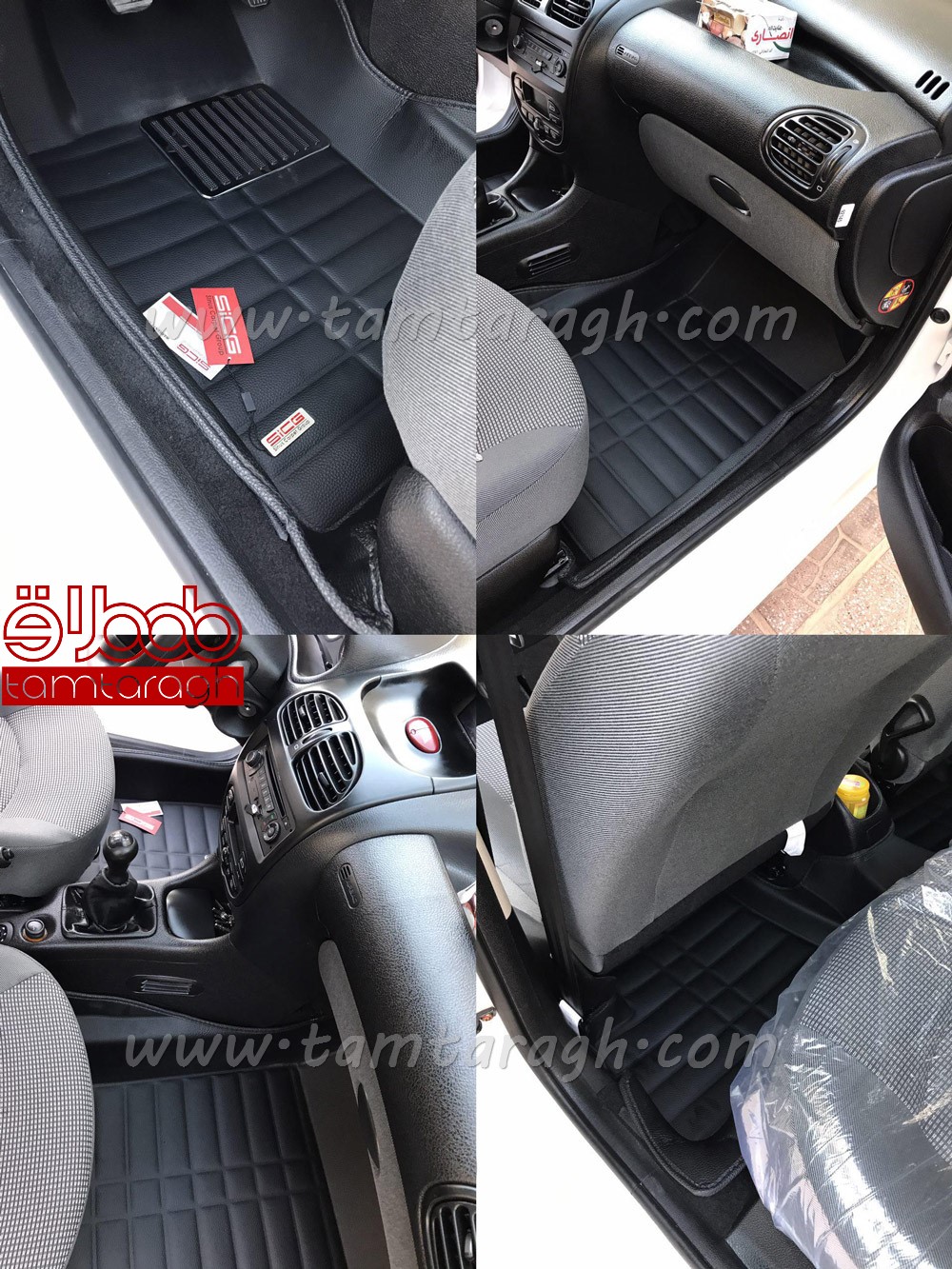 کفپوش سه بعدی فابریکی پژو 206 و 207 - چرم پوست ماری