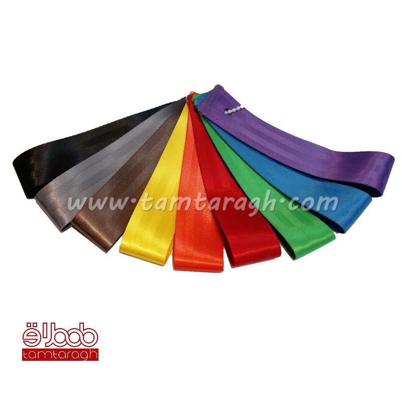 کمربند ایمنی رنگی اسپرت خودرو (رول سه متری)