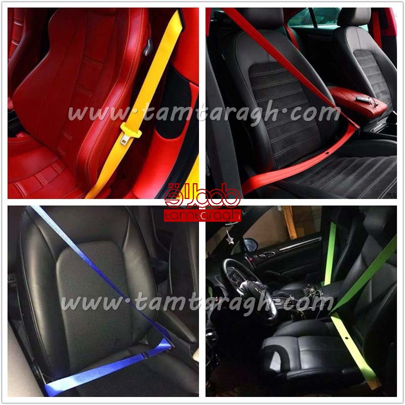 کمربند ایمنی رنگی اسپرت خودرو (رول سه متری)